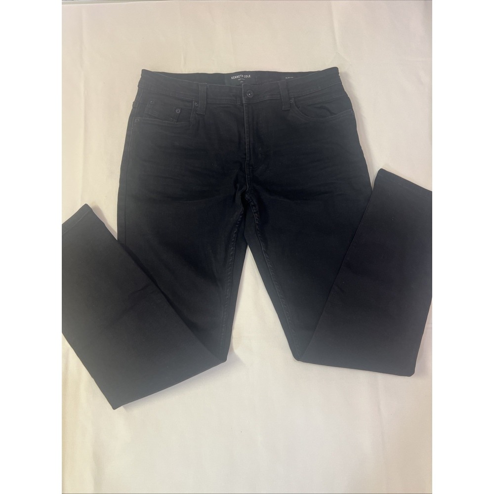 Kenneth Cole Men's Black Slim Fit Jeans Size: Waist 34x32